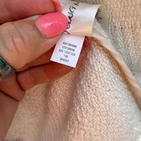 Chico's Textured Novelty Topper Long Sleeve Jacket Ivory Cream Black Size 0 - Picture 6 of 9